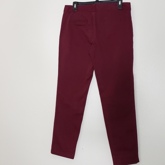 Banana Republic Ryan Fit Maroon Slacks Pants Mid Rise Crop Ankle Womens Ankle - Picture 5 of 15